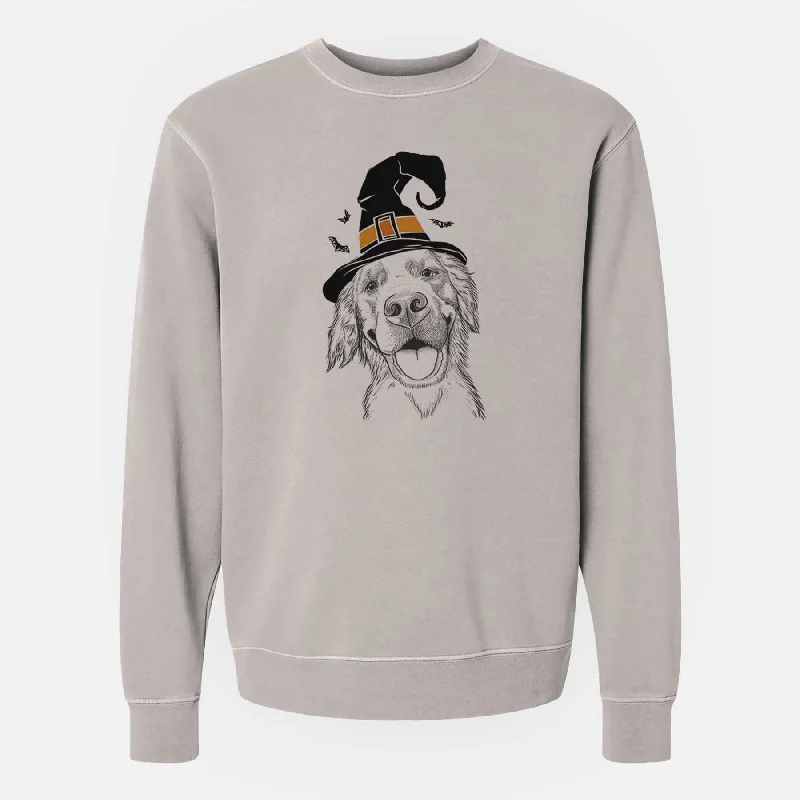 Witch Jordy the Golden Retriever - Unisex Pigment Dyed Crew Sweatshirt