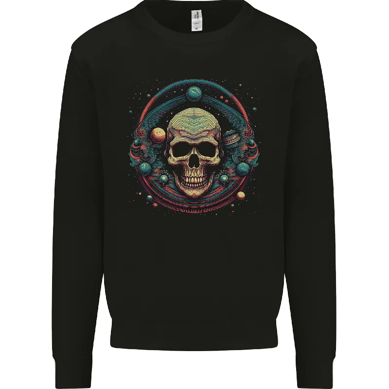 Astro Skull Planets Universe Space Mens Sweatshirt Jumper