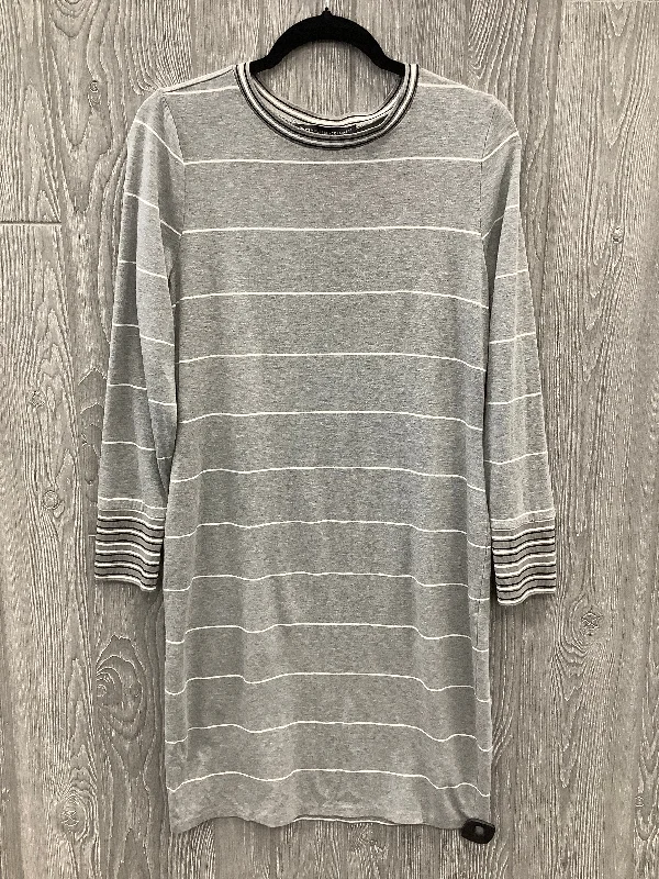 Dress Casual Midi By White House Black Market In Grey, Size: Lp