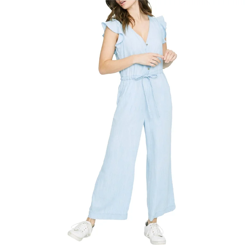 Sanctuary Clothing Womens Flutter Jumpsuit, Blue, Medium