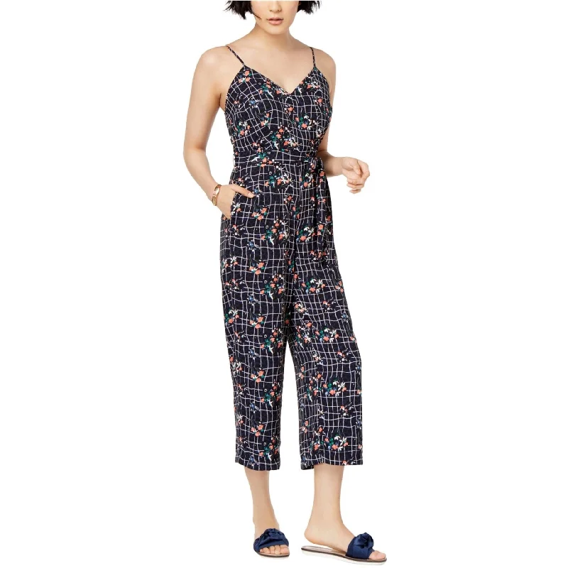 maison Jules Womens Floral Jumpsuit, Blue, 12