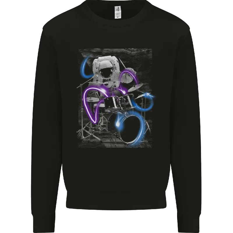 Astronaut Drummer Drumming Drums Mens Sweatshirt Jumper