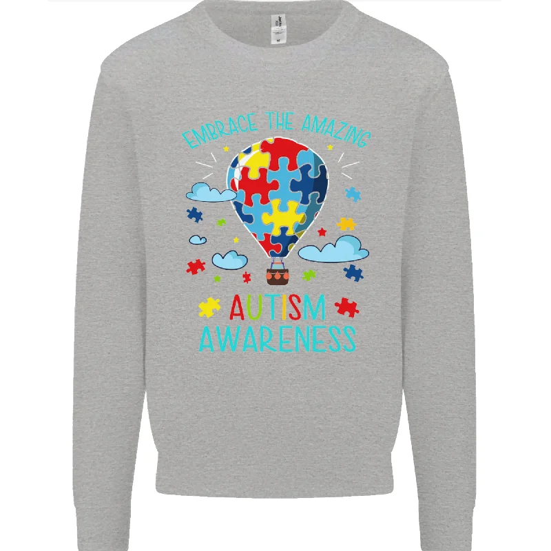 Autism Awareness Embrace Amazing Autistic Mens Sweatshirt Jumper