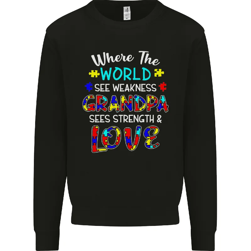 Autism Grandpa Sees Love Strength Autistic Mens Sweatshirt Jumper