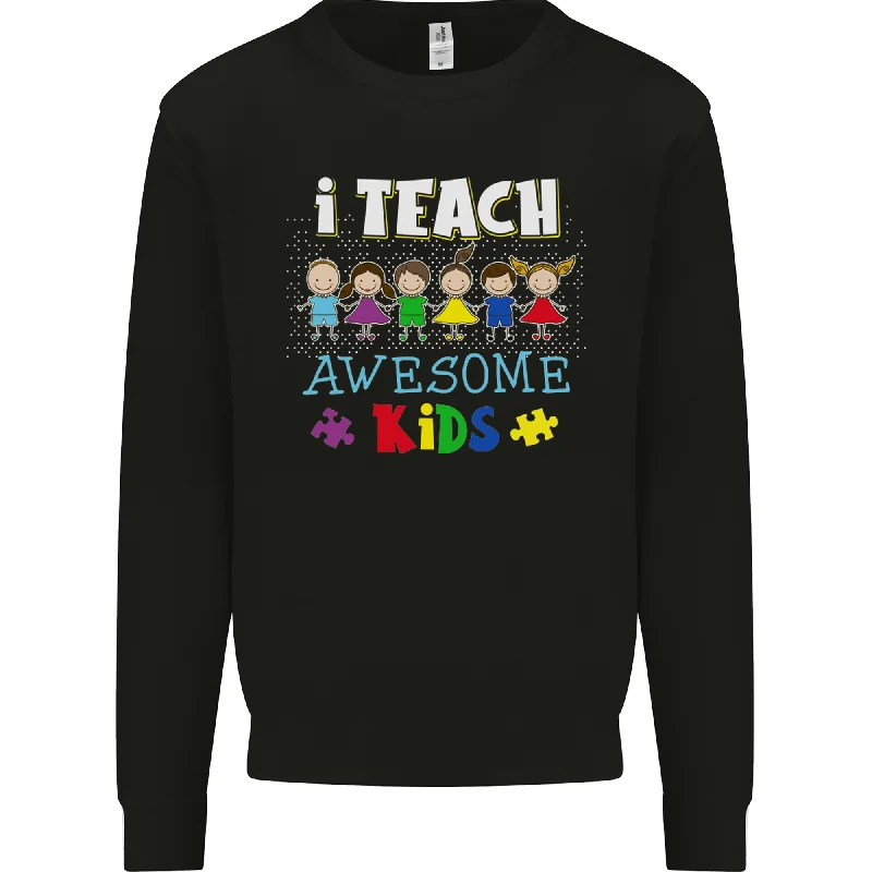 Autism Teacher I Teach Awesome Kid Autistic Mens Sweatshirt Jumper