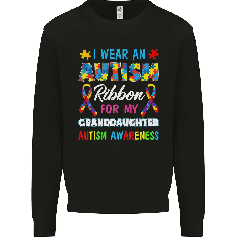 Autism Ribbon For My Granddaughter Autistic Mens Sweatshirt Jumper