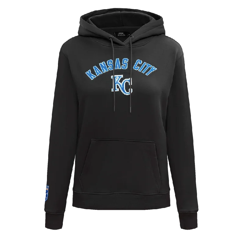 MLB KANSAS CITY ROYALS CLASSIC WOMEN'S FLC PO HOODIE (BLACK)