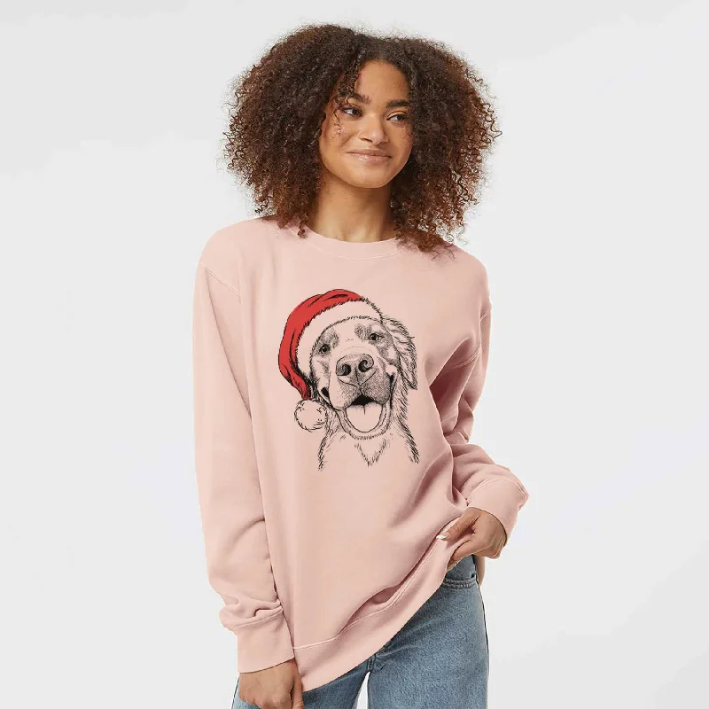 Santa Jordy the Golden Retriever - Unisex Pigment Dyed Crew Sweatshirt