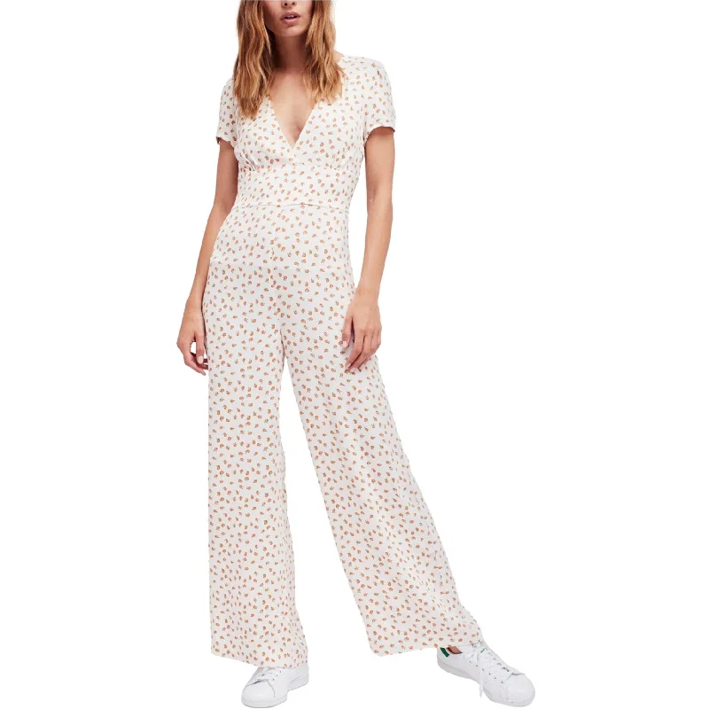 Free People Womens Mia Jumpsuit, Off-White, 8