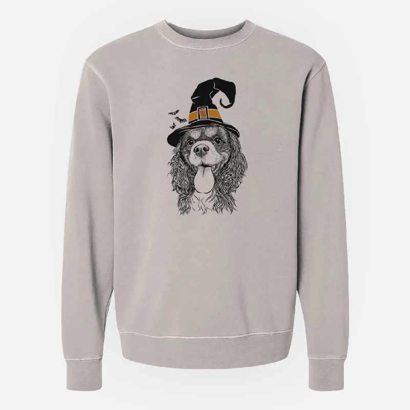 Witch Elizabeth the Cavalier King Charles Spaniel - Unisex Pigment Dyed Crew Sweatshirt