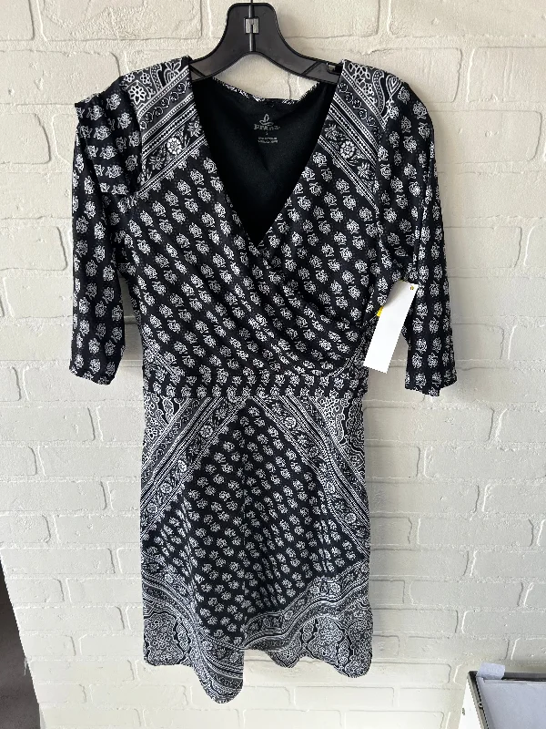 Dress Casual Midi By Prana In Black & Grey, Size: S