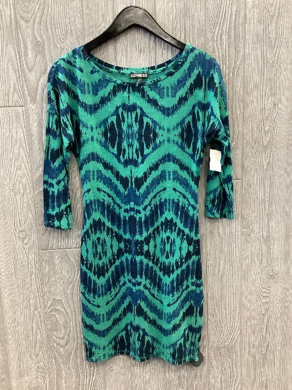 Dress Casual Midi By Express In Green, Size: Xs