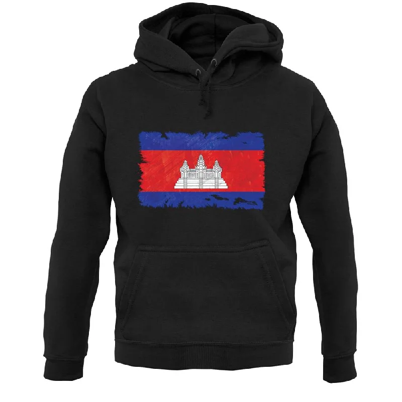 Cambodia Grunge Style Flag Unisex Hoodie