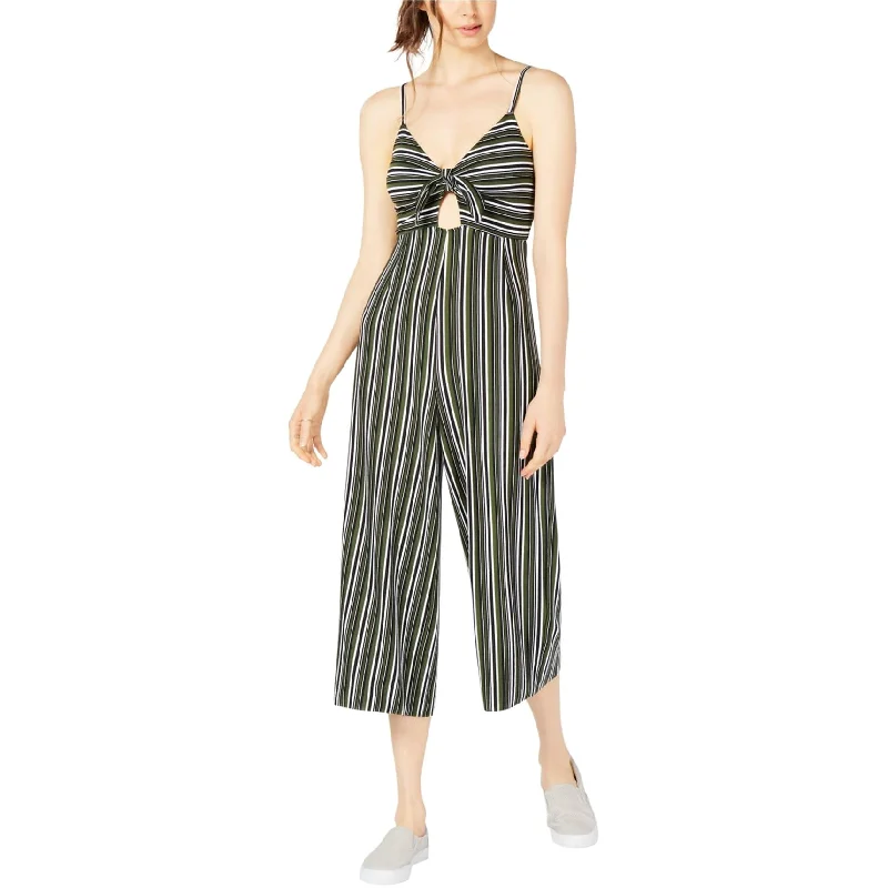 Project 28 Womens Tie Front Striped Jumpsuit