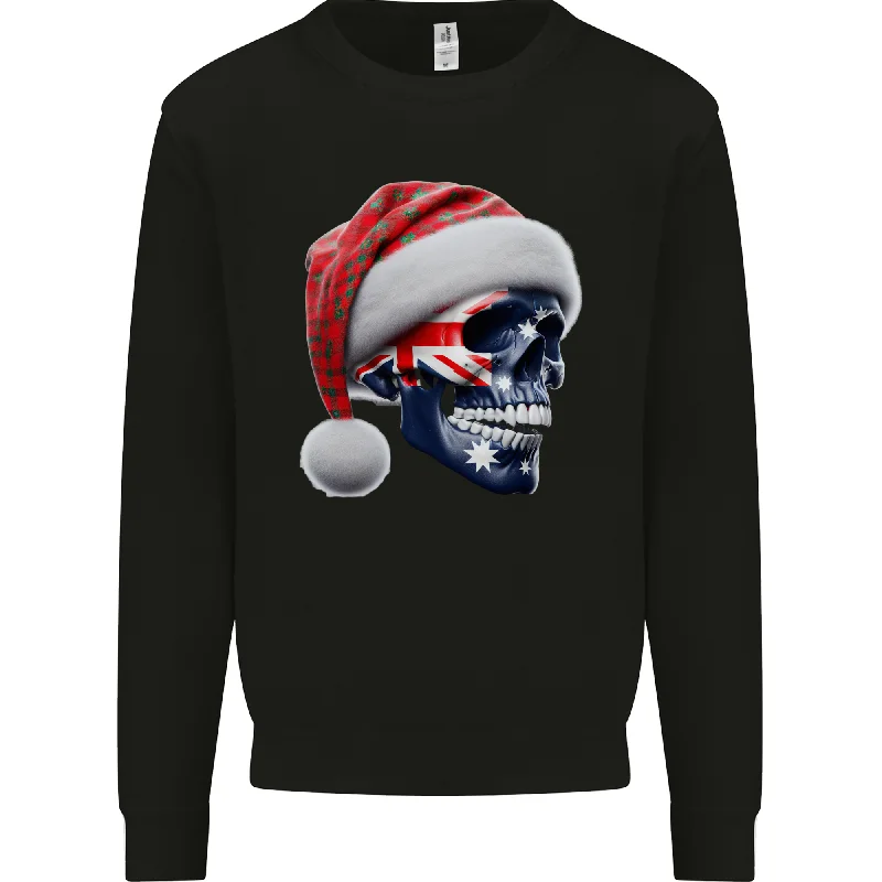 Australian Christmas Skull Xmas Australia Flag Mens Sweatshirt Jumper