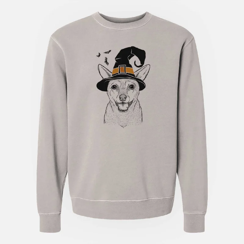 Witch Georgie the Chiweenie - Unisex Pigment Dyed Crew Sweatshirt