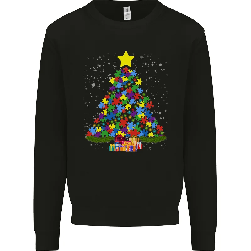 Autism Christmas Tree Autistic Awareness Mens Sweatshirt Jumper