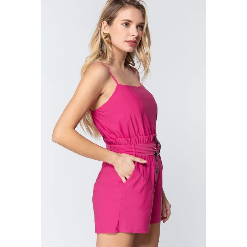 Cami Strp Belted Romper