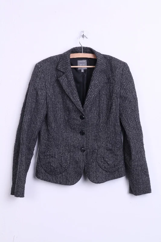 MARC AUREL Womens 38 M Jacket Blazer Striped Grey Wool