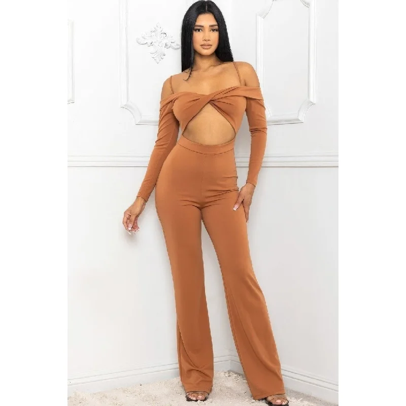 Open Shoulder Cutout Detail Jumpsuit