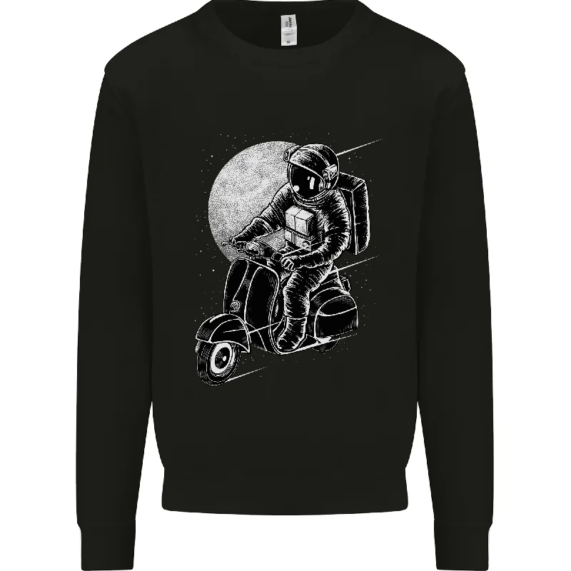 Astro Scooter Spaceman Biker Motorcycle MOD Mens Sweatshirt Jumper