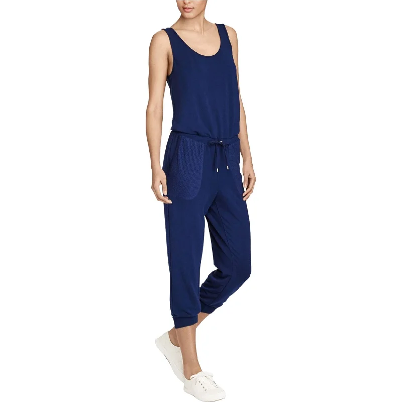 Ralph Lauren Womens Waist-Tie Jumpsuit, Blue, Large