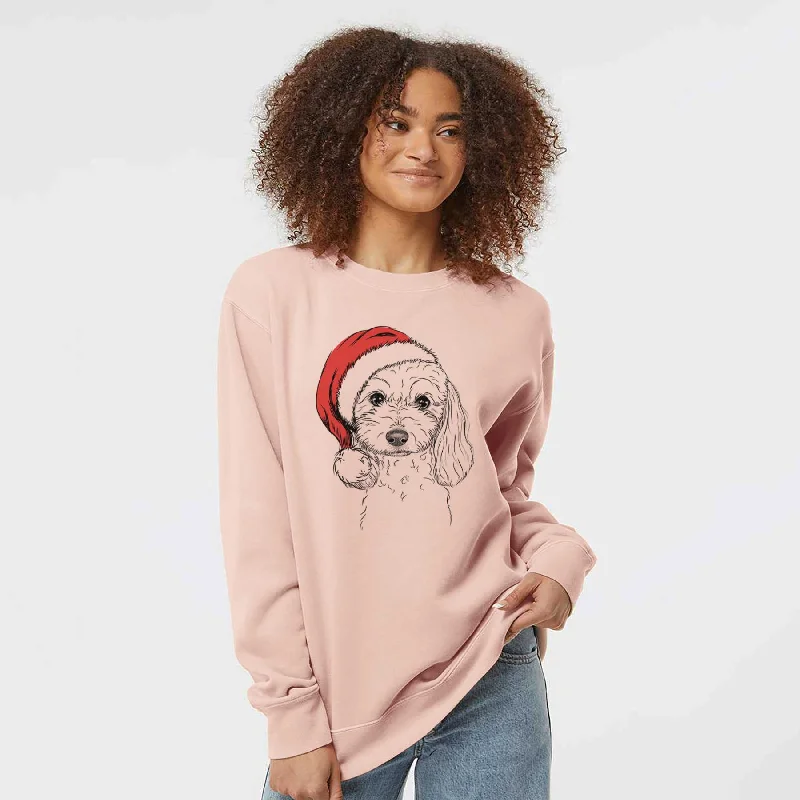 Santa Sophie the Coton de Tulear - Unisex Pigment Dyed Crew Sweatshirt