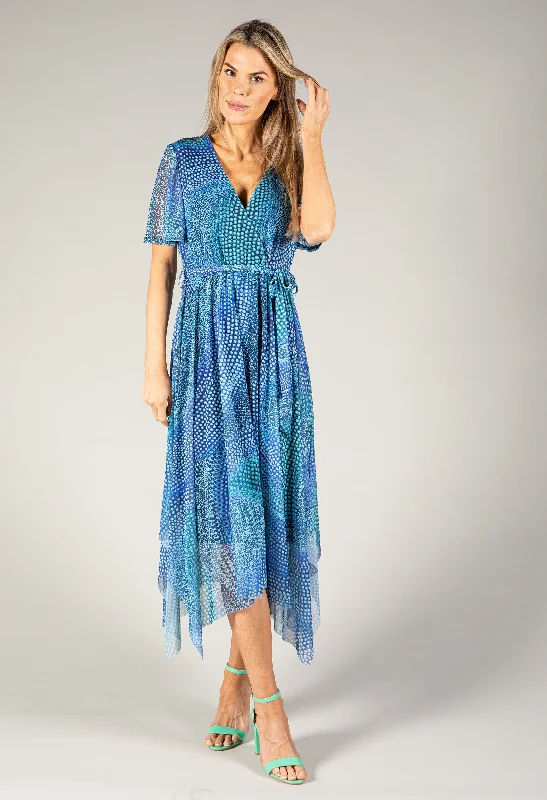 Snake Print Faux Wrap Dress