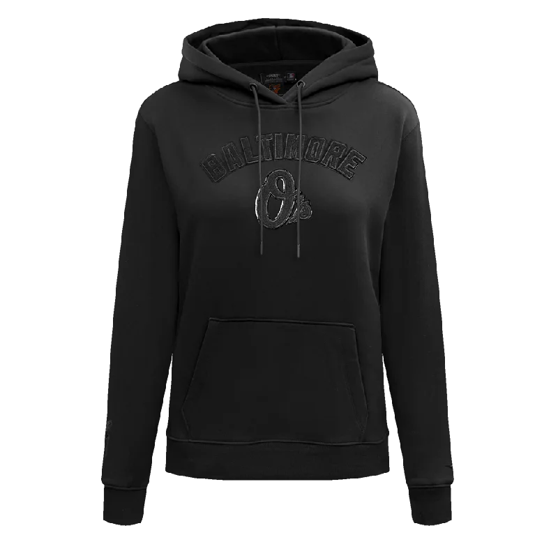 MLB BALTIMORE ORIOLES TRIPLE BLACK WOMEN'S FLC PO HOODIE (TRIPLE BLACK)