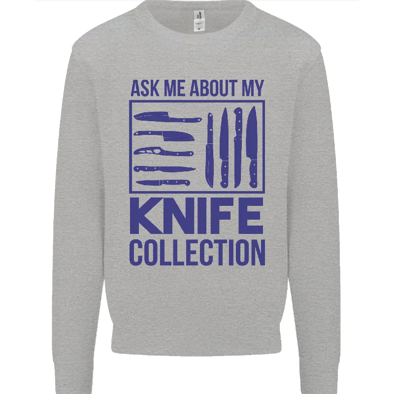 Ask About My Knife Collection Funny Chef Mens Sweatshirt Jumper