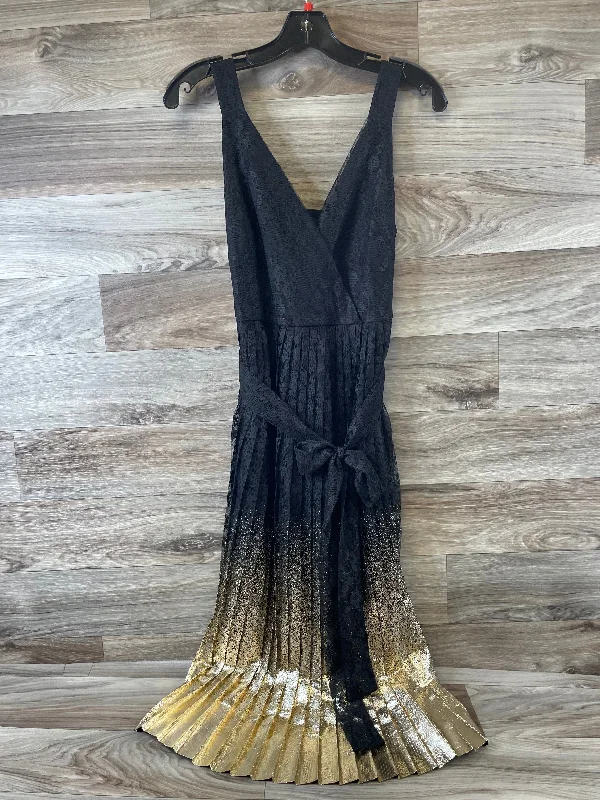 Dress Casual Midi By Worthington In Black & Gold, Size: S