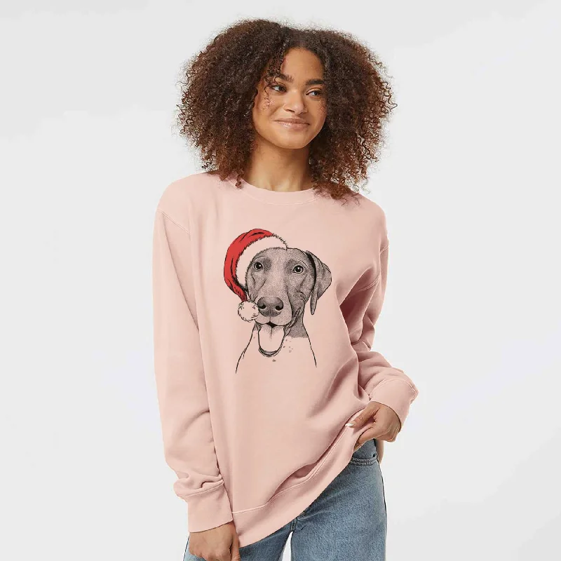 Santa Remi the German Shorthaired Pointer - Unisex Pigment Dyed Crew Sweatshirt