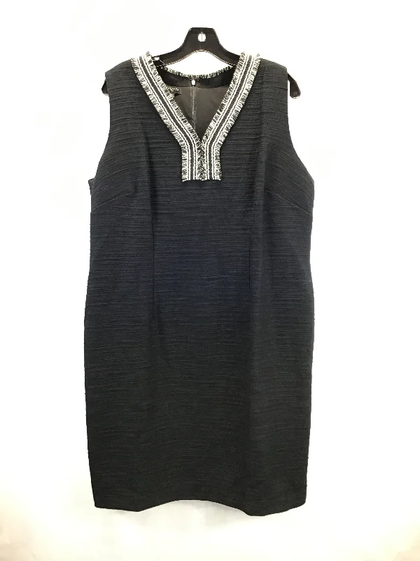 Dress Casual Midi By Talbots In Black & White, Size: 14