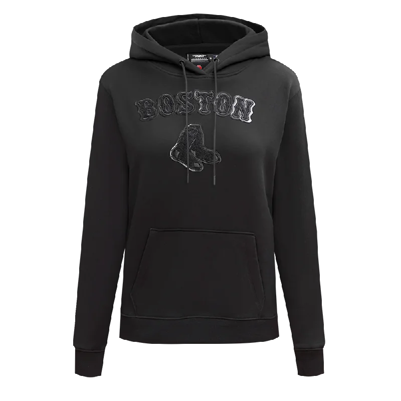 MLB BOSTON RED SOX TRIPLE BLACK WOMEN'S FLC PO HOODIE (TRIPLE BLACK)