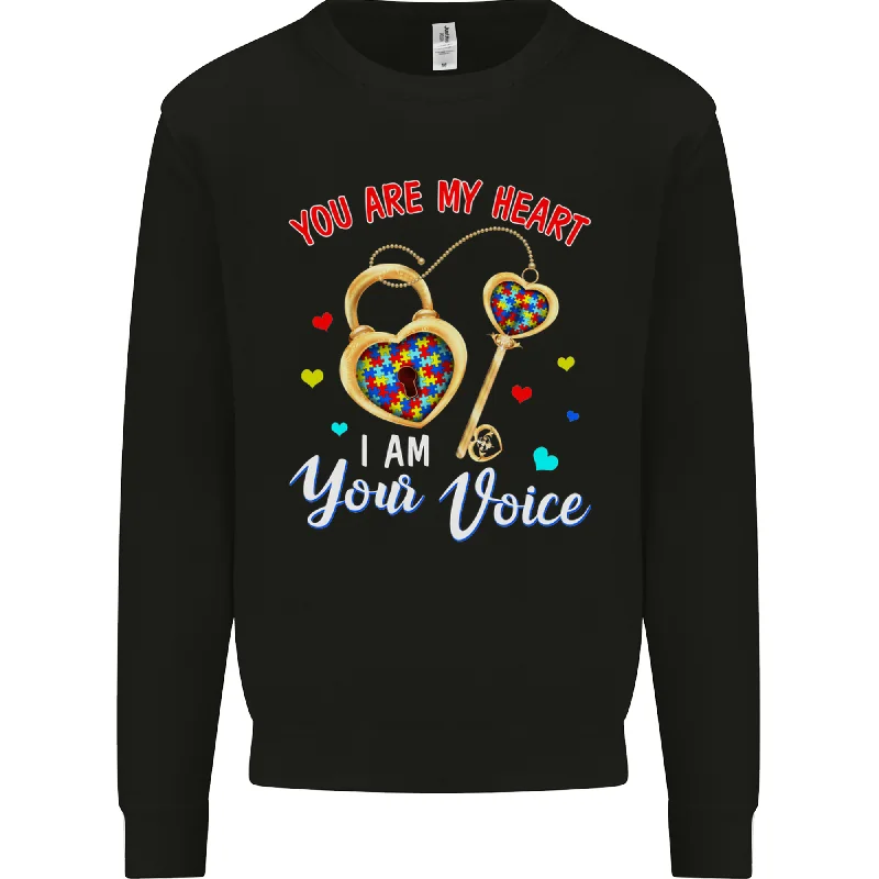 Autism You Are My Heart I Am Your Voice ASD Mens Sweatshirt Jumper