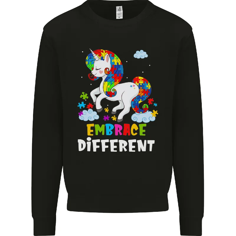 Autism Unicorn Embrace Different Autistic Mens Sweatshirt Jumper