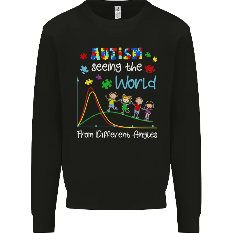 Autism World From Different Angles Autistic Mens Sweatshirt Jumper