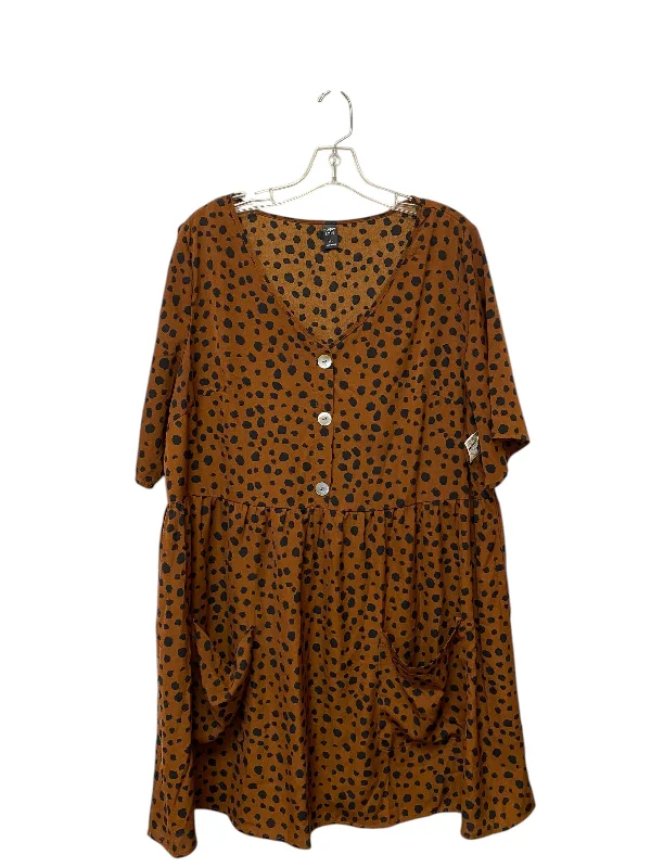 Dress Casual Midi By Clothes Mentor In Animal Print, Size: 1x