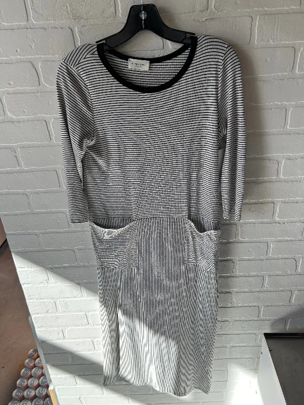 Dress Casual Midi By Orange Creek In Black & White, Size: S