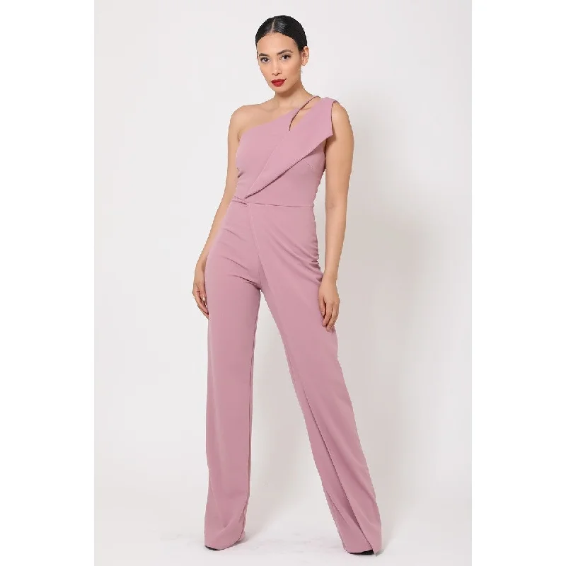 One Shoulder Jumpsuit with Small Opening