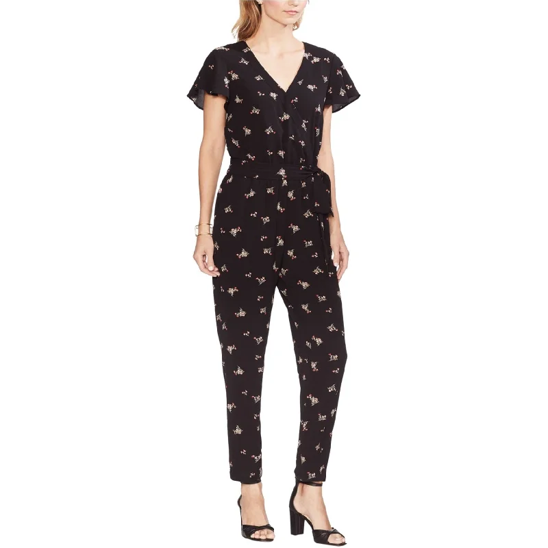 Vince Camuto Womens Desert Bouquet Jumpsuit, Black, 14