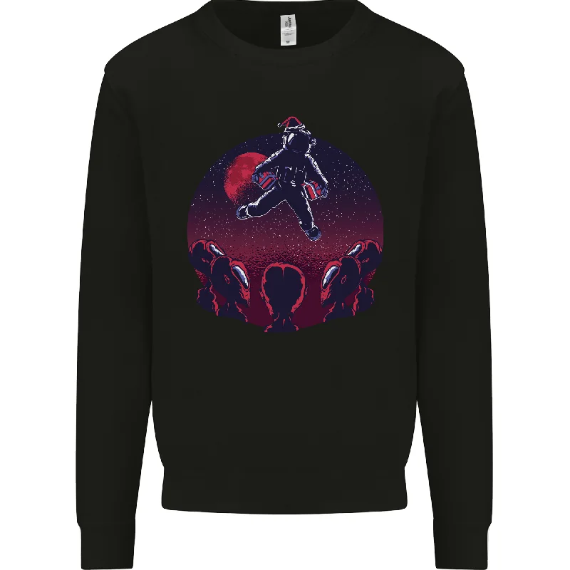 Astronaut Santa & Aliens Christmas Planets Xmas Mens Sweatshirt Jumper