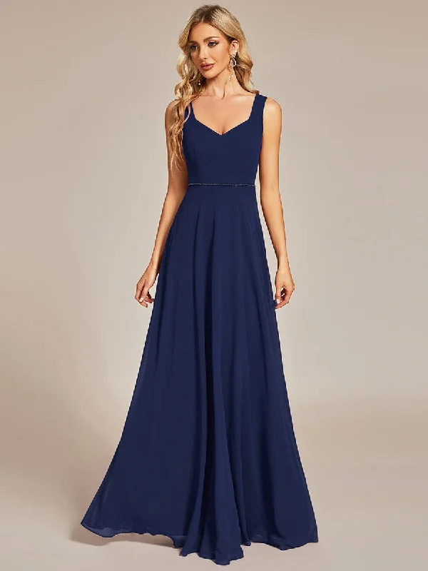 Sweetheart Chiffon Sleeveless Bridesmaid Dress with Back Hollow Out