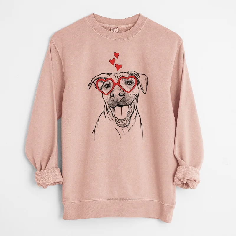 Valentine Finn the Hound Mix - Unisex Pigment Dyed Crew Sweatshirt