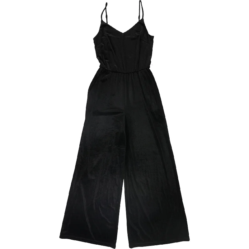 Sanctuary Clothing Womens No Belt Velvet Jumpsuit, Black, Small