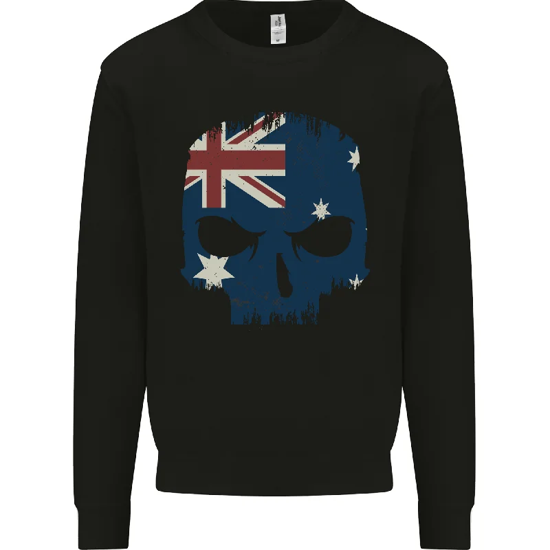 Australian Skull Australia Gym Biker Flag Mens Sweatshirt Jumper