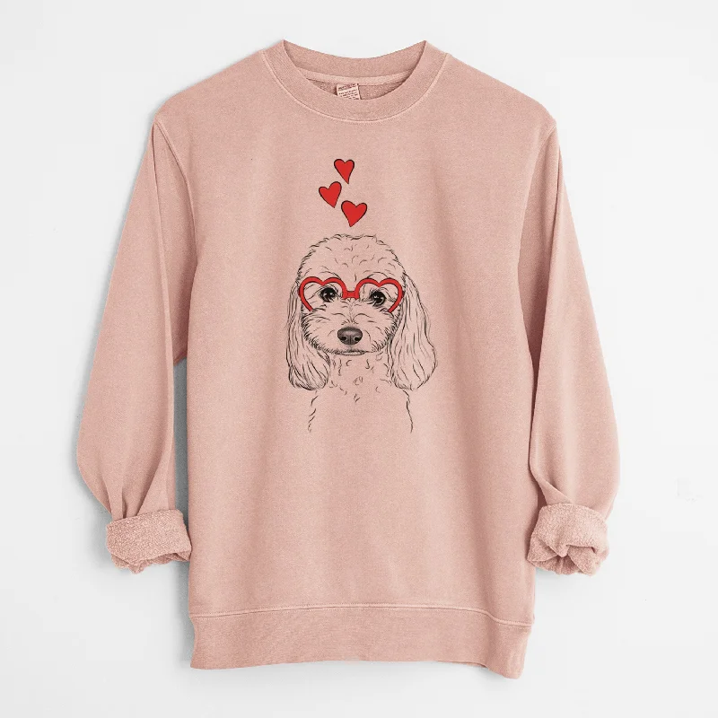 Valentine Sophie the Coton de Tulear - Unisex Pigment Dyed Crew Sweatshirt