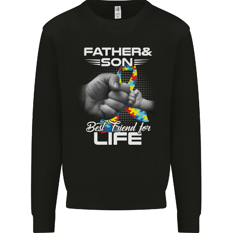 Autistic Father & Son Friends Autism ASD Mens Sweatshirt Jumper