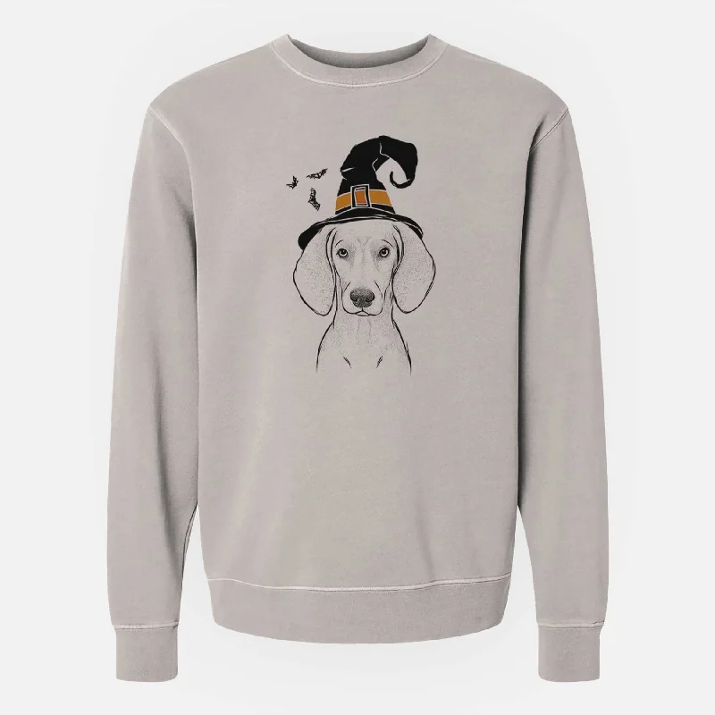 Witch Frejya the Weimaraner - Unisex Pigment Dyed Crew Sweatshirt