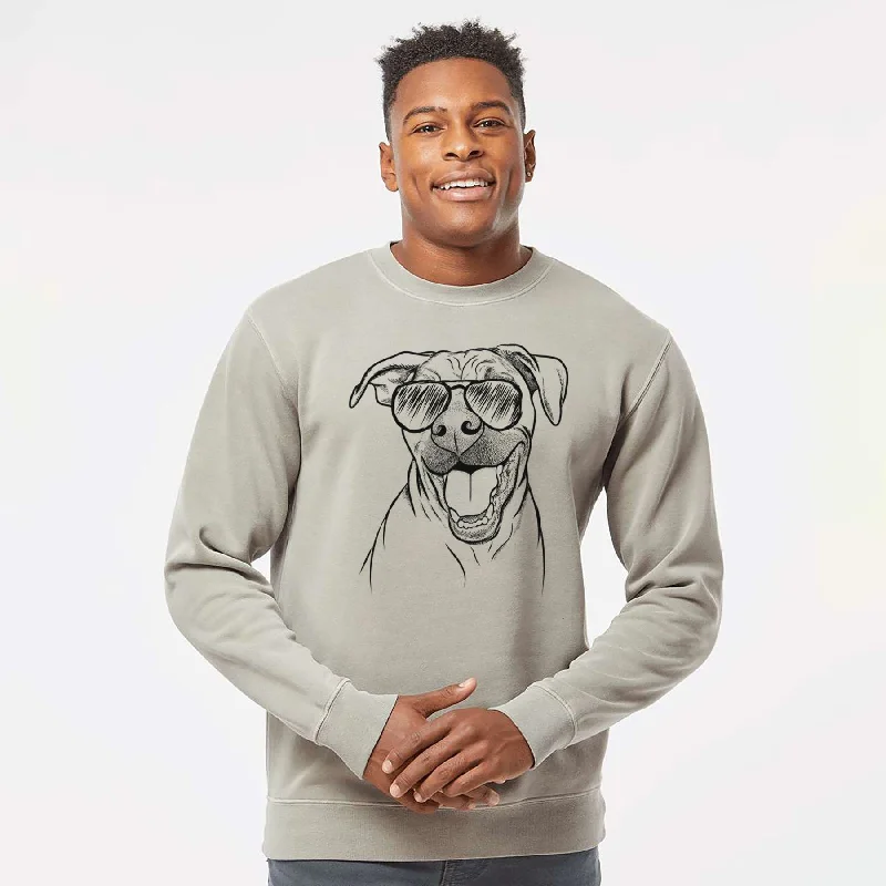 Aviator Finn the Hound Mix - Unisex Pigment Dyed Crew Sweatshirt